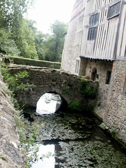 Pretty stone bridge over the Mote's moat